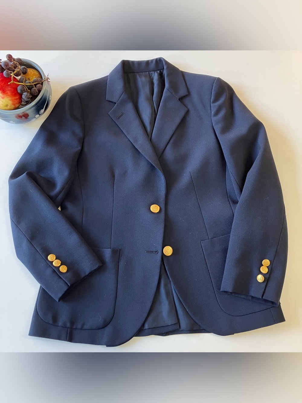 Saks Fifth Avenue Navy Blazer with Gold Buttons women’s small